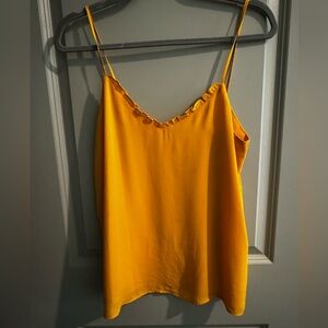Scalloped Edge Yellow Tank Top
